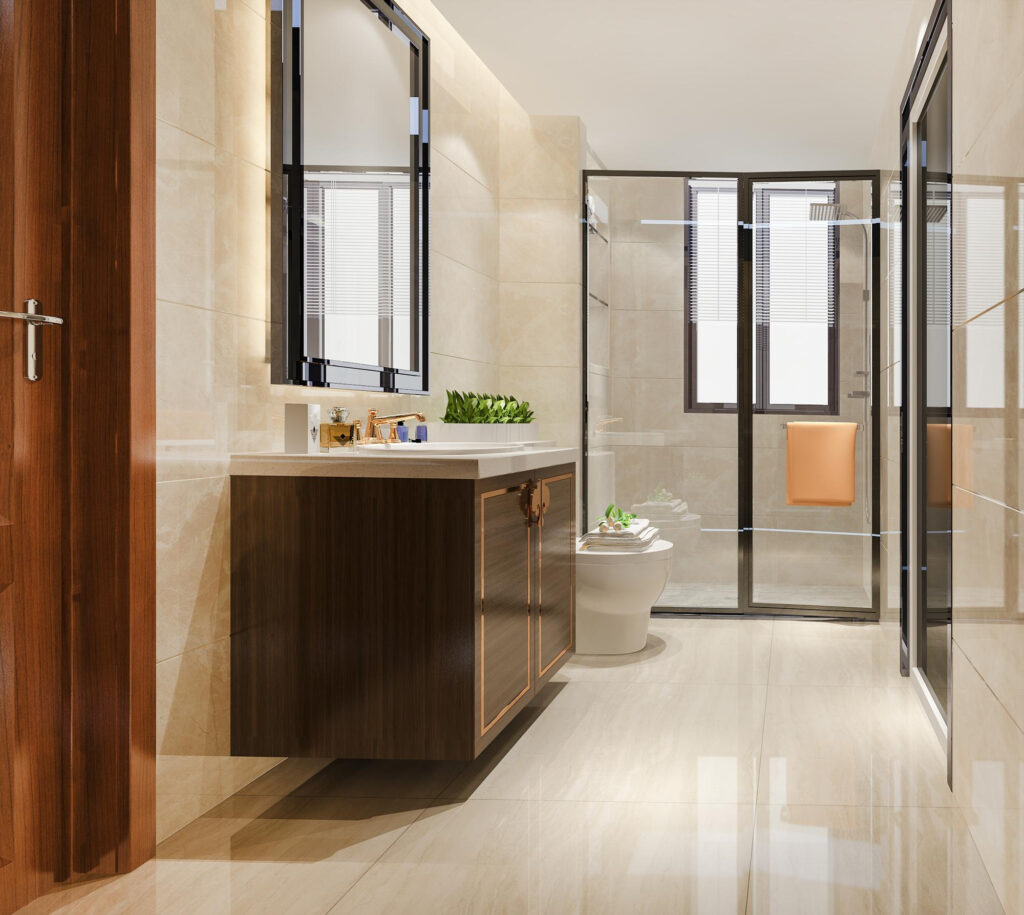 Plano de un baño completo